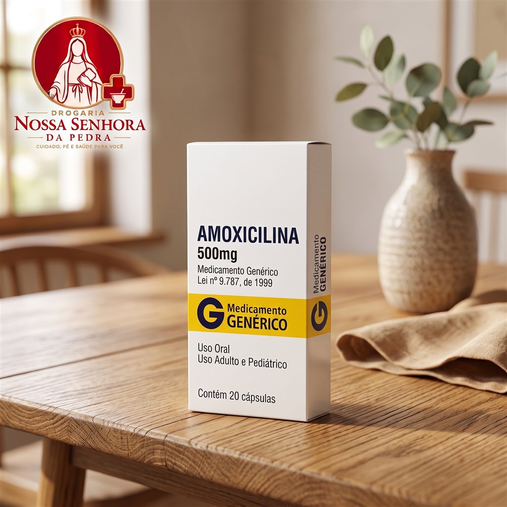 Imagem ilustrativa de embalagem de amoxicilina 500 mg