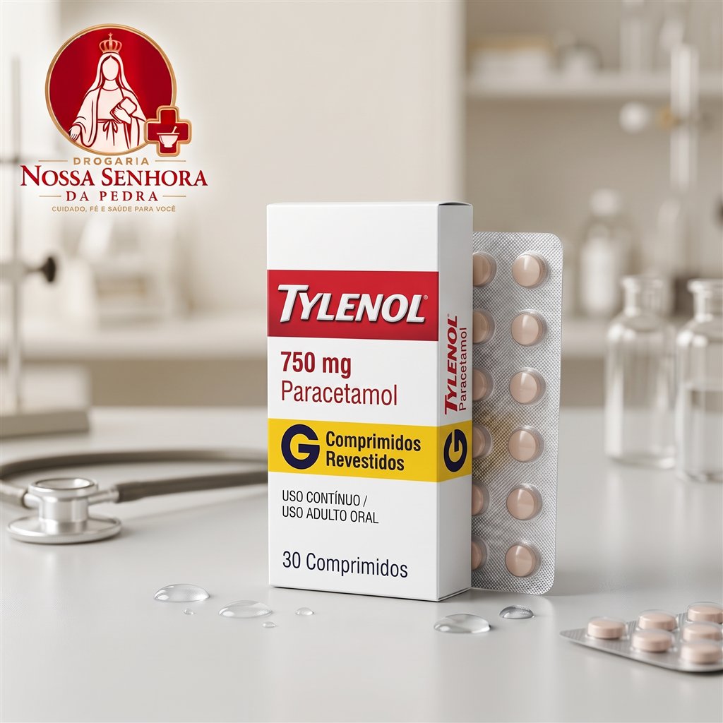 Imagem ilustrativa de embalagem de paracetamol 750 mg